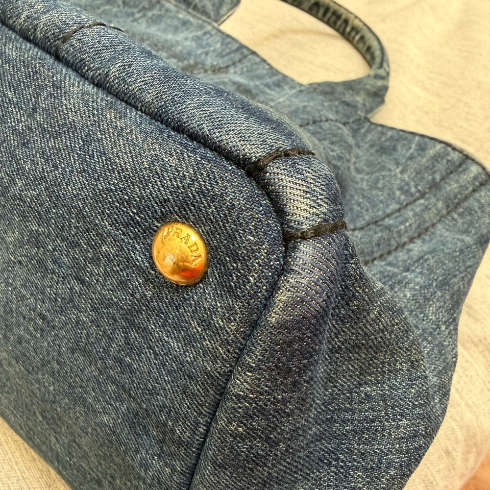 Prada Canapa MM Handbag Denim - Picture 8 of 10